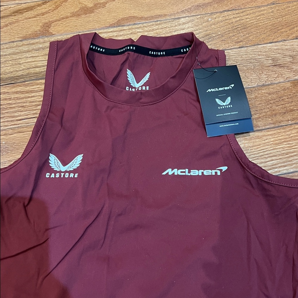 Castore for McLaren Official Licensed Product Burgundy Athletic Tank, US 4 NWT - Picture 2 of 7